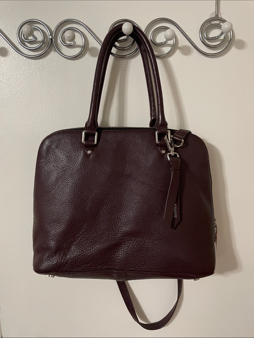 Danier Burgundy Leather Bag - Picture 2 of 7